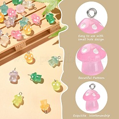 45шт 9 цвета светящиеся полупрозрачные подвески из смолы&nbsp;RESI-CJ0003-23