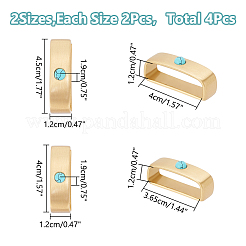 4 шт. 2-х стилевая латунь с держателями петель из синтетической бирюзы KK-WR0001-08