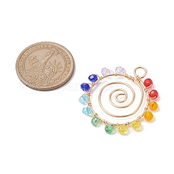 Стеклянный кулон с краской для выпечки чакры PALLOY-JF02745-02