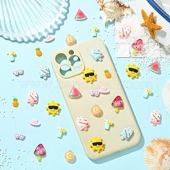 60個 10スタイル 夏テーマ 不透明樹脂 デコデンカボション  混合図形  ミックスカラー  7~23.2x8~21x3~9mm  6個/スタイル&nbsp;RE-FSFF77-01