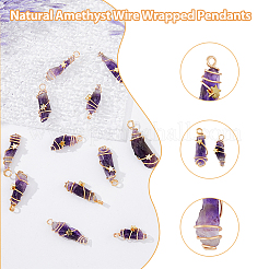 16 шт подвески из медной проволоки с натуральным драгоценным камнем&nbsp;FIND-DC0003-66