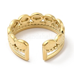 Кольцо-манжета овальное открытое из нержавеющей стали 304 для женщин RJEW-I098-16G