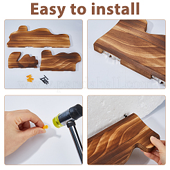 3 Stück wolkenförmiger Wandhalter aus Holz für Pflanzen&nbsp;ODIS-WH0043-267
