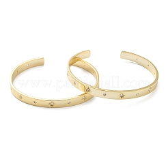 Браслеты-манжеты с прозрачным кубическим цирконием из латуни с микропаве BJEW-Z001-04G