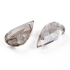 エンボスガラスラインストーンペンダント  ティアドロップ  多面カット  サテン  20x10x5.5mm  穴：1.5mm&nbsp;GLAA-J101-06B-001SA