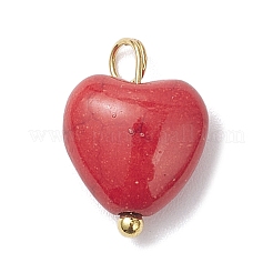 Подвески в виде сердечек из окрашенной синтетической бирюзы&nbsp;PALLOY-JF04356-01