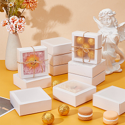 Картонные ящики для хранения подарков с прозрачной крышкой CON-WH0092-72A-01