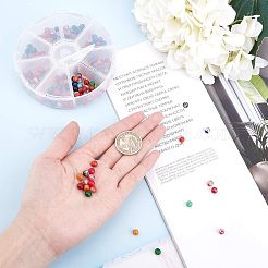 天然クラックル瑪瑙ビーズ  染め  多面カット  ラウンド  ミックスカラー  6mm  穴：1mm  288個/箱&nbsp;G-NB0001-44