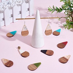 14 pièces 7 styles résine opaque et pendentifs en résine feuille transparente&nbsp;RESI-SZ0001-81