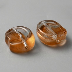 透明ガラスビーズ  スターとムーン  キャメル  14x12x6mm  穴：1.2mm&nbsp;GLAA-TAC0020-05J