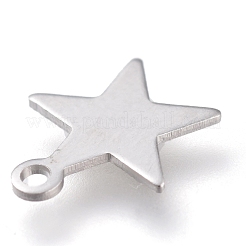 真鍮製チャーム  スター  プラチナ  8.5x7.5x0.4mm  穴：1mm&nbsp;KK-H739-01B-P