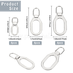 24 tirette de rechange en alliage de 3 tailles pour fermeture éclair&nbsp;FIND-BC0002-23
