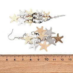 Orecchini pendenti a forma di stella marina in acciaio inossidabile 430&nbsp;EJEW-A137-11M
