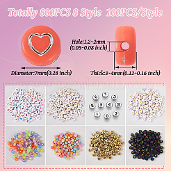 800шт 8 стиля непрозрачные акриловые бусины&nbsp;MACR-CW0001-14