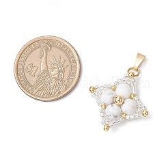 Подвески в форме звезды из натурального хаулита и стеклянных бусин&nbsp;PALLOY-MZ00692-04