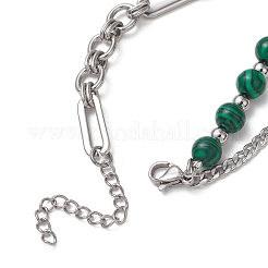 Браслеты из круглых бусин синтетического малахита&nbsp;BJEW-JB13125-01