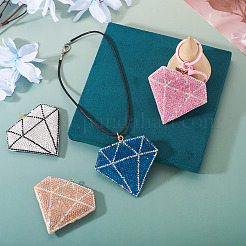 5 Stück 5 Farben handgemachte Polymer Clay Strass große Anhänger&nbsp;CLAY-BT0001-16