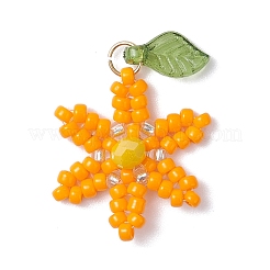 4 шт. подвески-цветы из стеклянных бусин 4 цветов&nbsp;PALLOY-TA00345