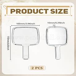 Квадратное зеркало для макияжа из АБС-пластика и стекла&nbsp;AJEW-WH0314-906