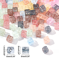 160шт 8 цвета хрустящие стеклянные бусины GLAA-PH0001-38