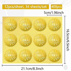 34 лист самоклеящихся наклеек с тиснением золотой фольги&nbsp;DIY-WH0509-035