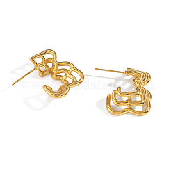 Boucles d'oreilles à clous multicouches en acier inoxydable 304 pour femmes&nbsp;GC2084