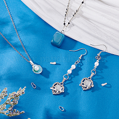 8 шт. 2 стиля 925 застежки-кнопки из стерлингового серебра&nbsp;STER-GA0001-31