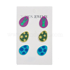 3 пара акриловых сережек-гвоздиков на пасхальную тематику&nbsp;FS-WG03FB9-01