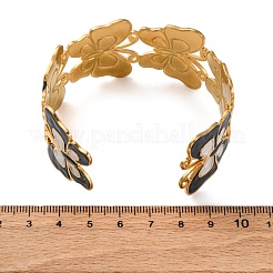 Braccialetti con polsino smaltato in acciaio inossidabile 304 per donna&nbsp;BJEW-P347-01G-C