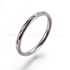変色しにくい304ステンレススチールの指輪  ステンレス鋼色  サイズ8  18.2mm&nbsp;RJEW-O032-02P-18mm