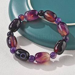 Натуральный синий кружевной браслет из агата G-P570-01B