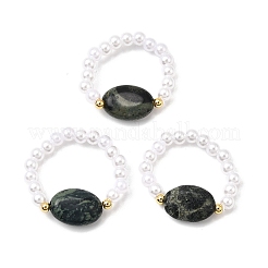 Кольца-растяжки из натуральной яшмы камбаба для женщин&nbsp;RJEW-JR00915