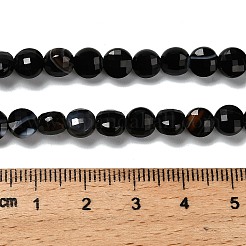 Нити бусин из натурального полосчатого агата (окрашенного и нагретого) G-C179-A6mm-21