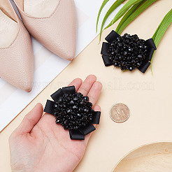 Украшение для обуви из цветочного полиэстера и кристаллов FIND-WH0433-25