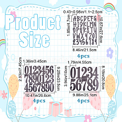 12 лист 3 стилей ПВХ буквы цифры самоклеящиеся декоративные наклейки DIY-CP0008-59A