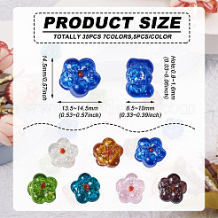 35 pz. 7 perline di lampwork trasparenti fatte a mano&nbsp;LAMP-BT0001-04