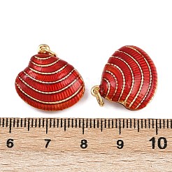 Подвески в форме ракушек из латуни с эмалью&nbsp;KK-I377-06G-B01