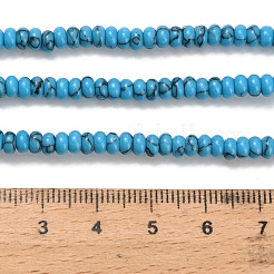 Синтетических нитей бирюзовые бусы&nbsp;G-Z110-B01-2x4mm-03