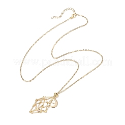 304 нержавеющая сталь пустой мешочек макраме звезда луна кулон кабель цепочка ожерелья&nbsp;NJEW-JN05282-02