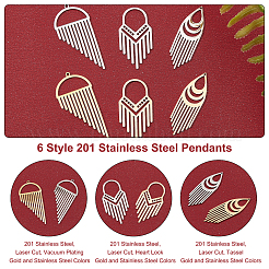 12 шт. 6 подвески из нержавеющей стали 201 STAS-DC0006-55