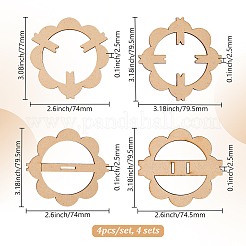 4 Set Blumen-Dochthalter aus Holz&nbsp;WOOD-DR0001-03A