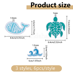 18 шт. 3 стиля полиэстер компьютерная вышивка термоприклеиваемые/пришивные нашивки&nbsp;PATC-DC0001-14