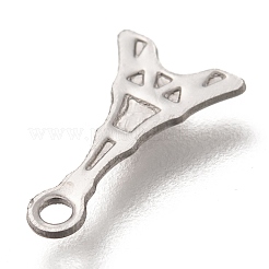 変色しない201ステンレススチールチャーム  レーザー切断  エッフェル塔  ステンレス鋼色  12.5x7x0.5mm  穴：1.4mm&nbsp;STAS-C017-16P