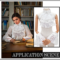 Комплект из полиэстерового кружева со съемным воротником и рукавами&nbsp;AJEW-WH0248-638B