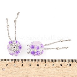 Светящиеся бусины из полимерной глины ручной работы со стразами CLAY-H003-09P-01