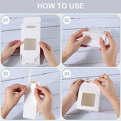 Rechteckige Geschenkboxen aus Papier mit klarem Fenster&nbsp;CON-WH20003-02C