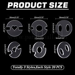 60шт 3 стиля акриловые помпоны для шапки пуговицы OACR-ME0001-19