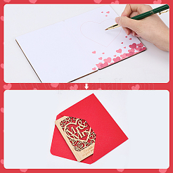 Поздравительная открытка из бамбука на свадьбу&nbsp;AJEW-WH20060-11A