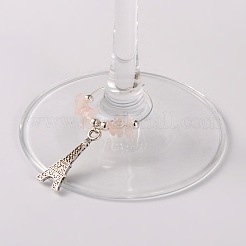 Pietra preziosa naturale charms in vetro di vino&nbsp;AJEW-JO00003-01
