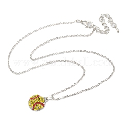 Colliers à chaîne avec pendentif en alliage de zinc et strass en forme de boule de sport&nbsp;LS-NJEW-U024-01P-01